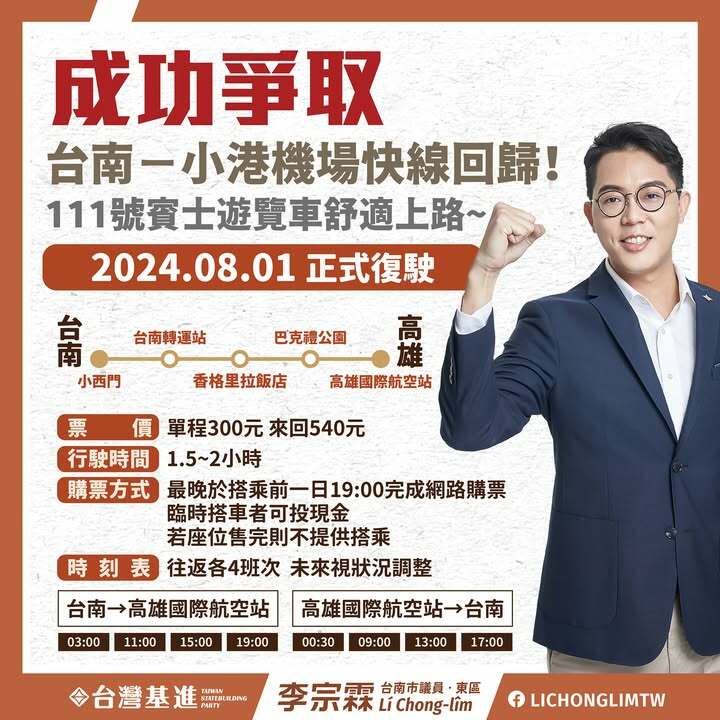 爭取台南小港機場快線