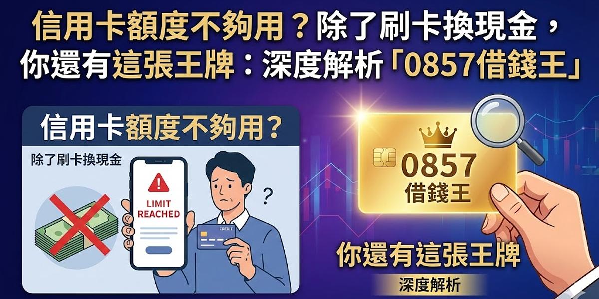 信用卡額度不夠用?除了刷卡換現金,你還有這張王牌:深度解析「0857借錢王」