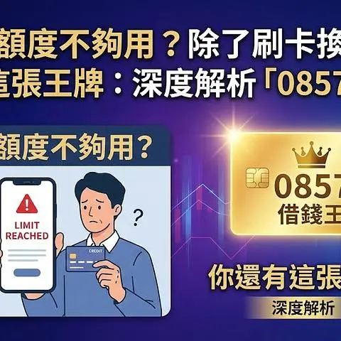 信用卡額度不夠用？除了刷卡換現金，你還有這張王牌：深度解析「0857借錢王」