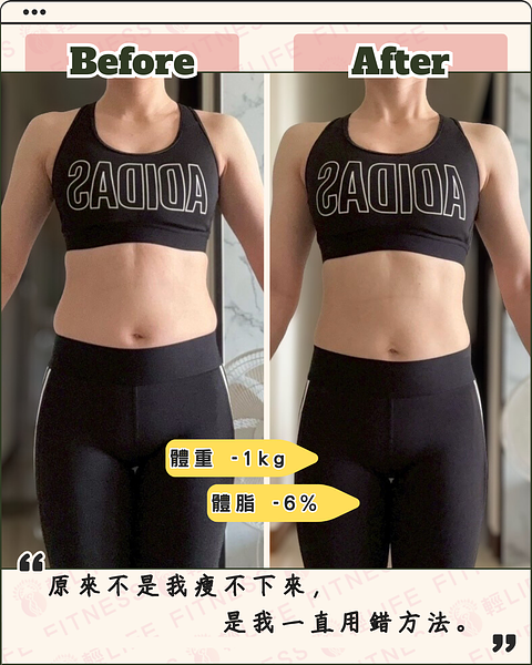 「原來不是我瘦不下來，是我一直用錯方法。」｜女性減脂案例：體脂下降6%的真實改變