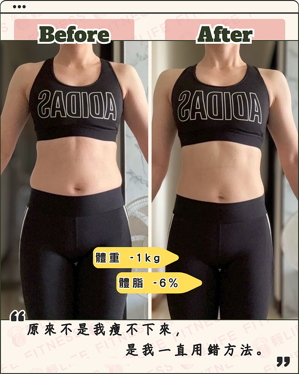 「原來不是我瘦不下來，是我一直用錯方法。」｜女性減脂案例：體脂下降6%的真實改變