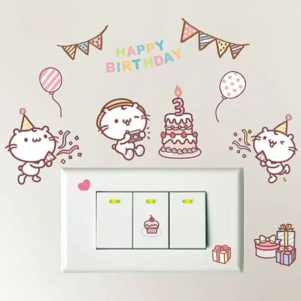 麻吉貓生日快樂開關貼