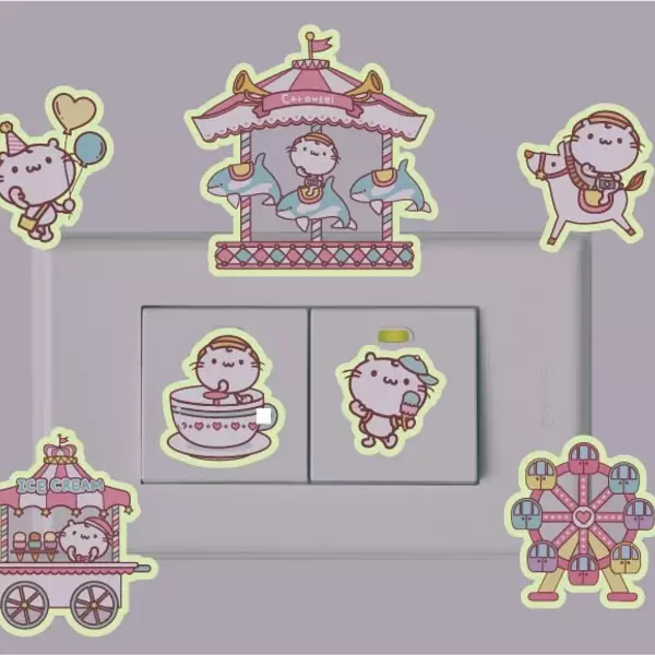 麻吉貓夜光開關貼-樂園