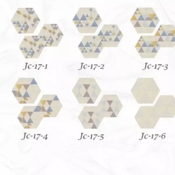 HHJC17-MIT擬瓷感六角花磚貼/廚房防油貼/地板裝飾貼/傢俱翻新貼皮(單片入)