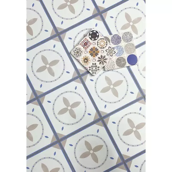 SSDF41(優雅莫蘭迪色系)-MIT擬瓷感正方形花磚貼/廚房防油貼/地板裝飾貼/傢俱翻新貼皮(單片入)