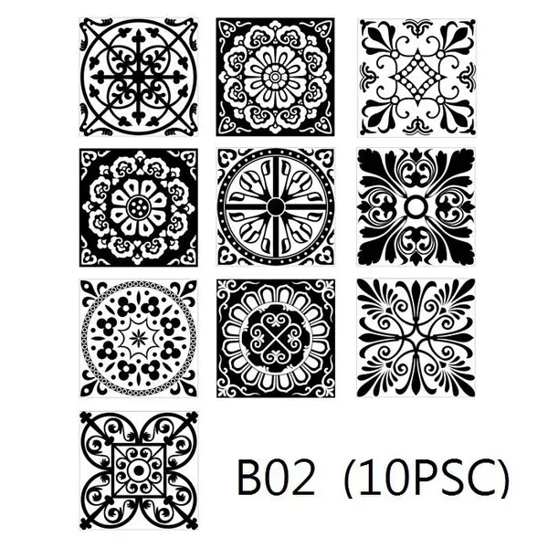 好飾系列-歐風藝術無痕 花磚貼 - 10片/組 (共17款)