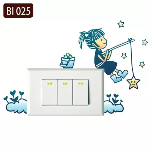 釣星星女孩開關貼