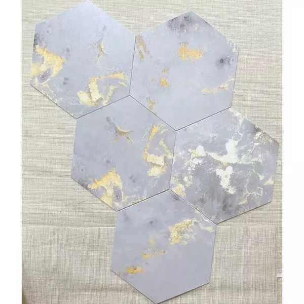 HHXC69(復古華麗大理石花磚)-MIT擬瓷感六角花磚貼/廚房防油貼/地板裝飾貼/傢俱翻新貼皮(單片入)