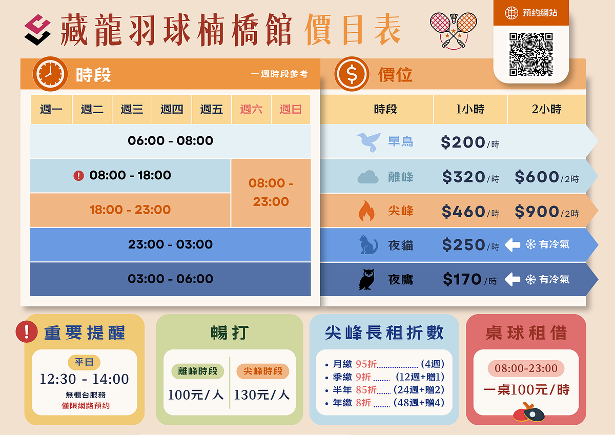 價目表