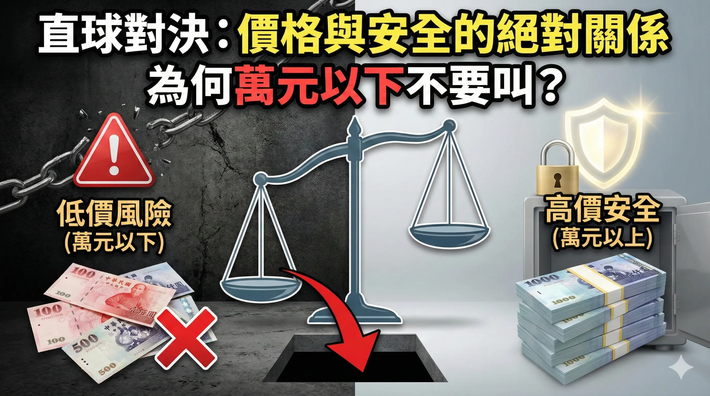 價格與安全的絕對關係：為何萬元以下不要叫？