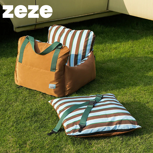 【ZEZE】 棕色條紋車載窩