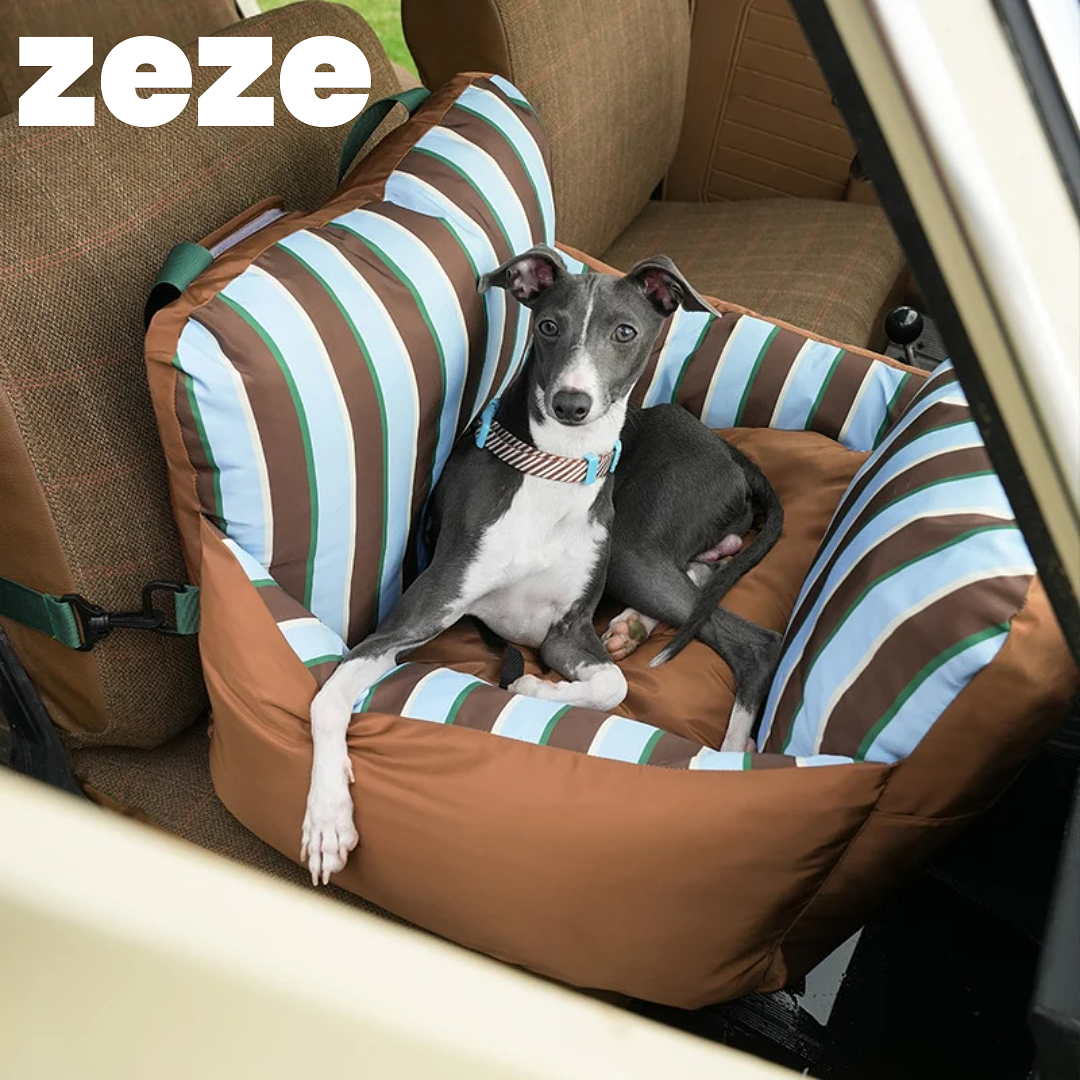 【ZEZE】 棕色條紋車載窩 圖 2
