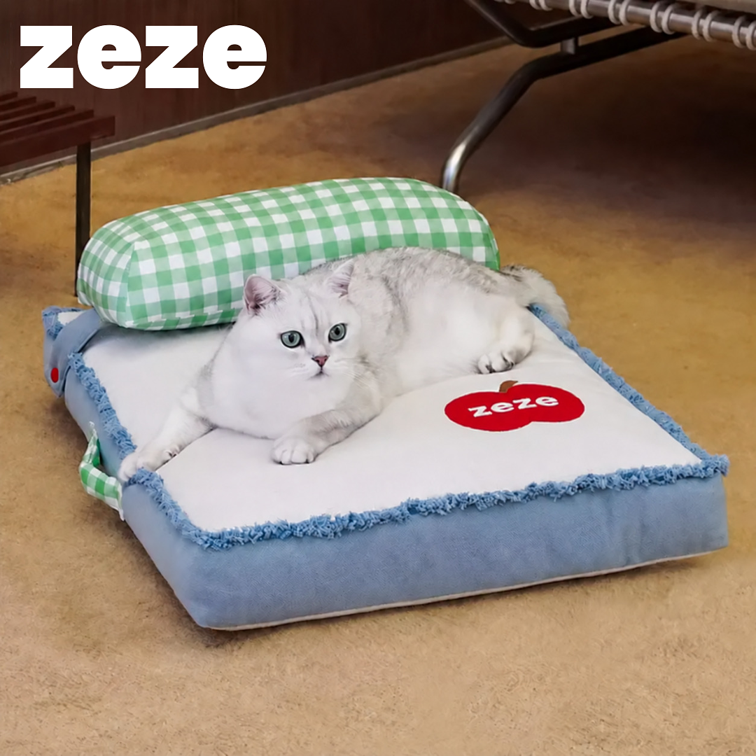 【ZEZE】丹寧靠枕式寵物睡墊 圖 6
