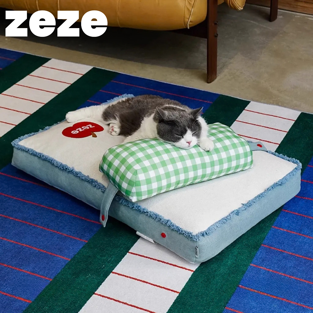 【ZEZE】丹寧靠枕式寵物睡墊 圖 5